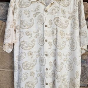 Tommy Bahama Beige Paisley Button Down Shirt
